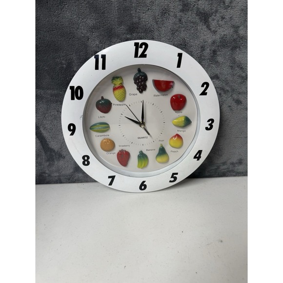 Clocks And Colours Other - 3D fruit kitchen wall clock HTF One Of A Kind Kitchen Retro Country